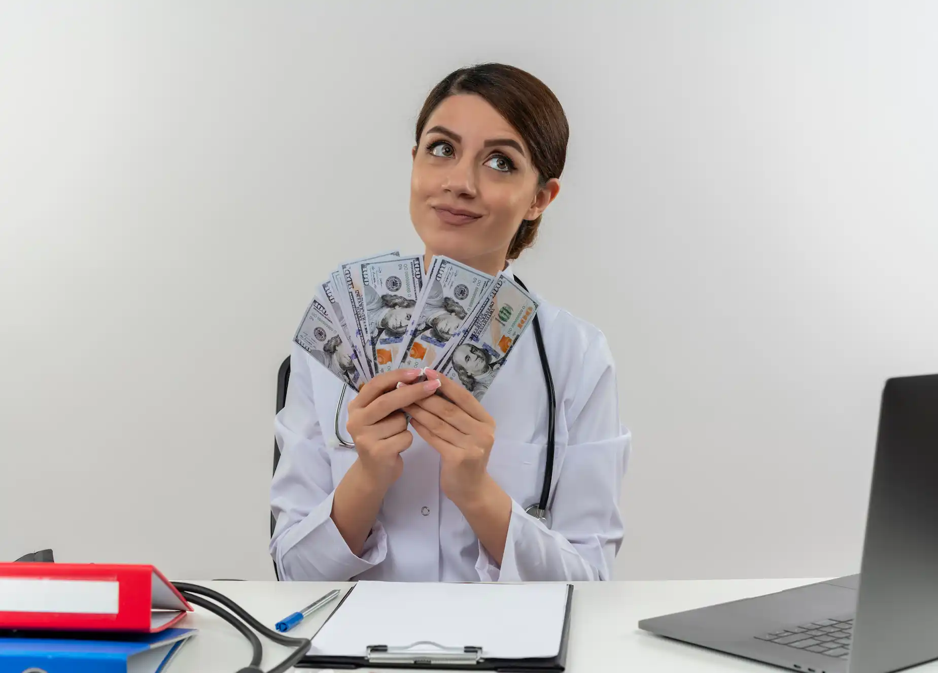 doctor with money image